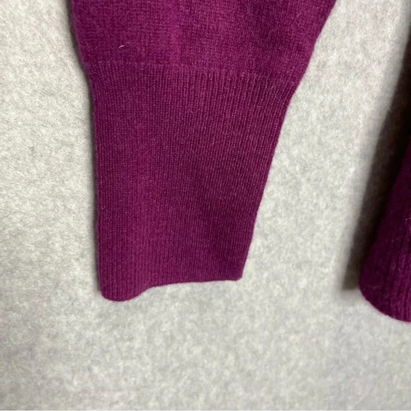 NWOT Isaac Mizrahi Live Purple Cashmere Ruffle Sweater - Picture 5 of 7